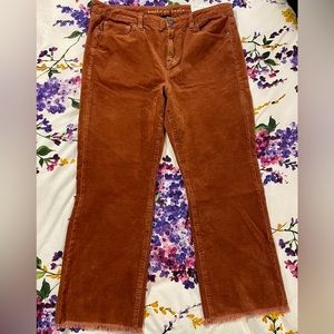 NWT American Eagle Rust Colored Corduroy Crop Flares Sz 16